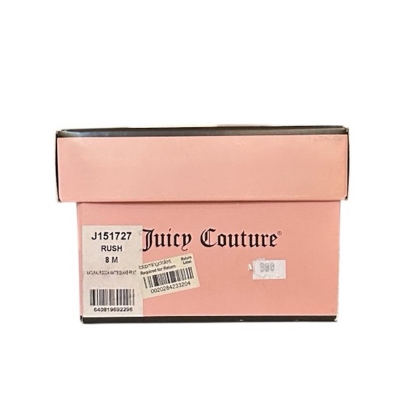 Juicy Couture Black and Cream Snake Print Rush Leather Ballet Flats Size 8